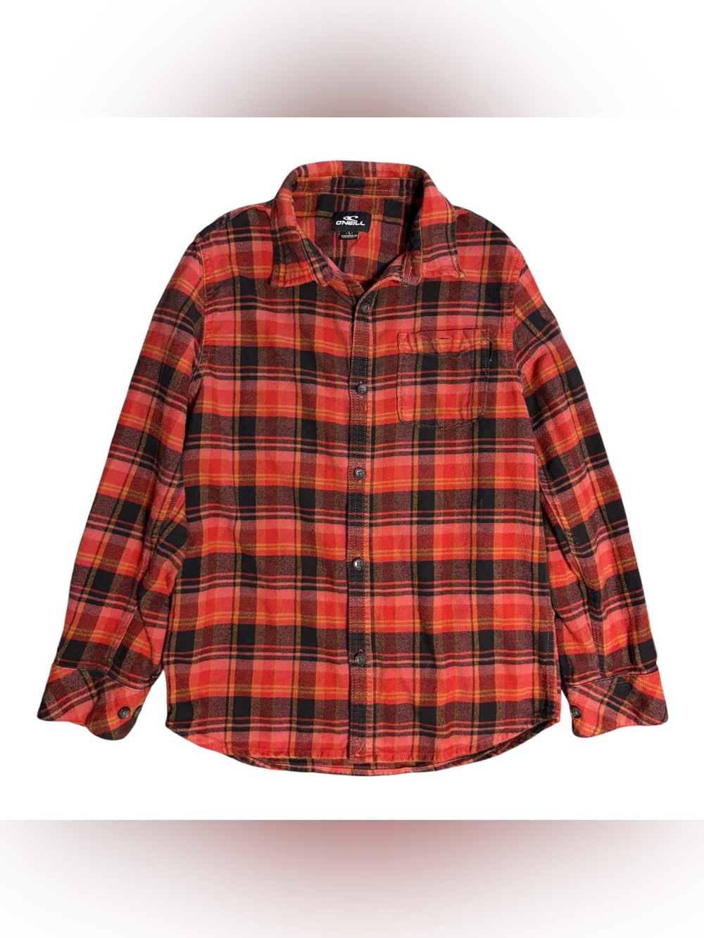 O'Neill Boys Youth Sz-Lg (14-16) long-sleeve button-up cotton flannel shirt